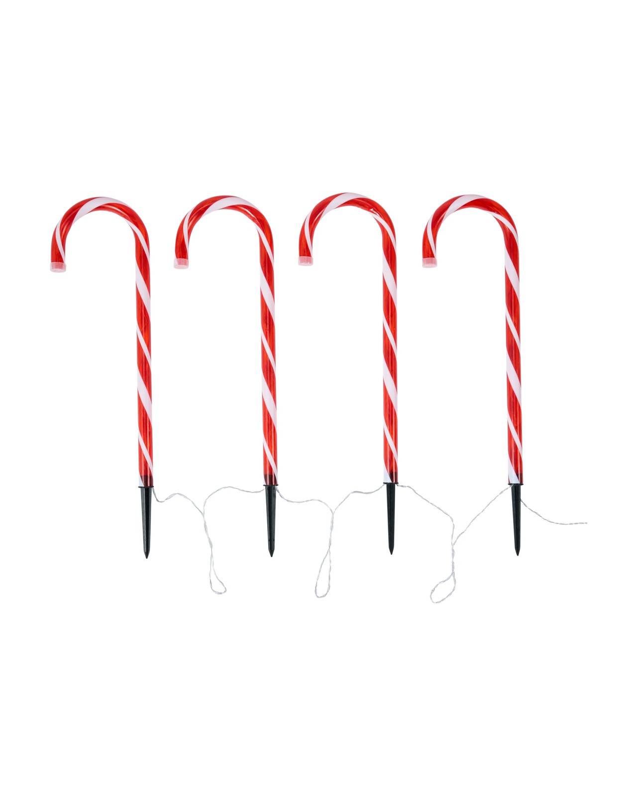 Anko 4 Pack Solar Powered LED Light Up Candy Cane Stakes 3 of 5