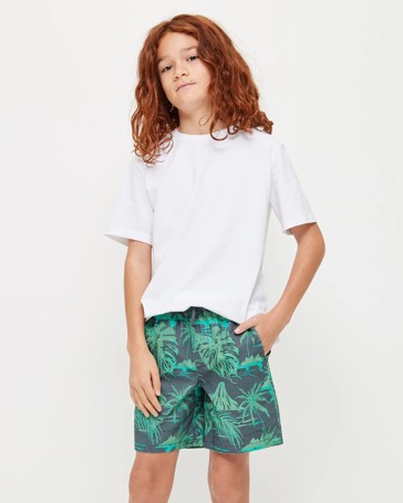 Palm Print Volley Shorts