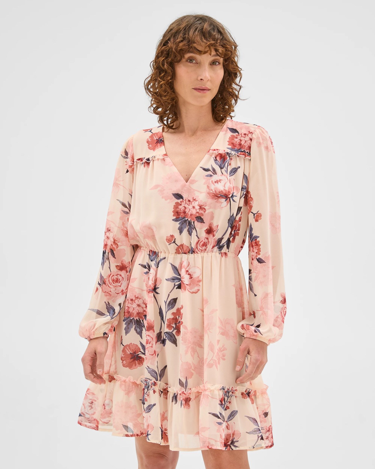 Preview Long Sleeve Tiered Mini Dress 5 of 5