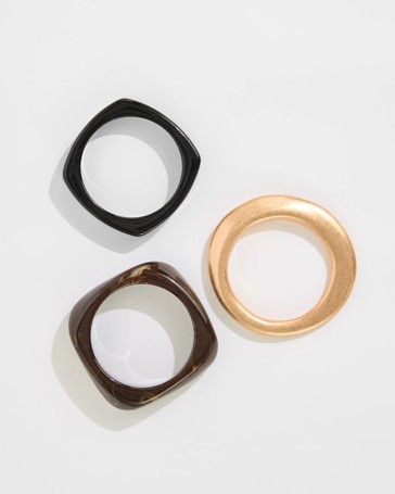 3 Pack Mixed Chunky Bangle Set