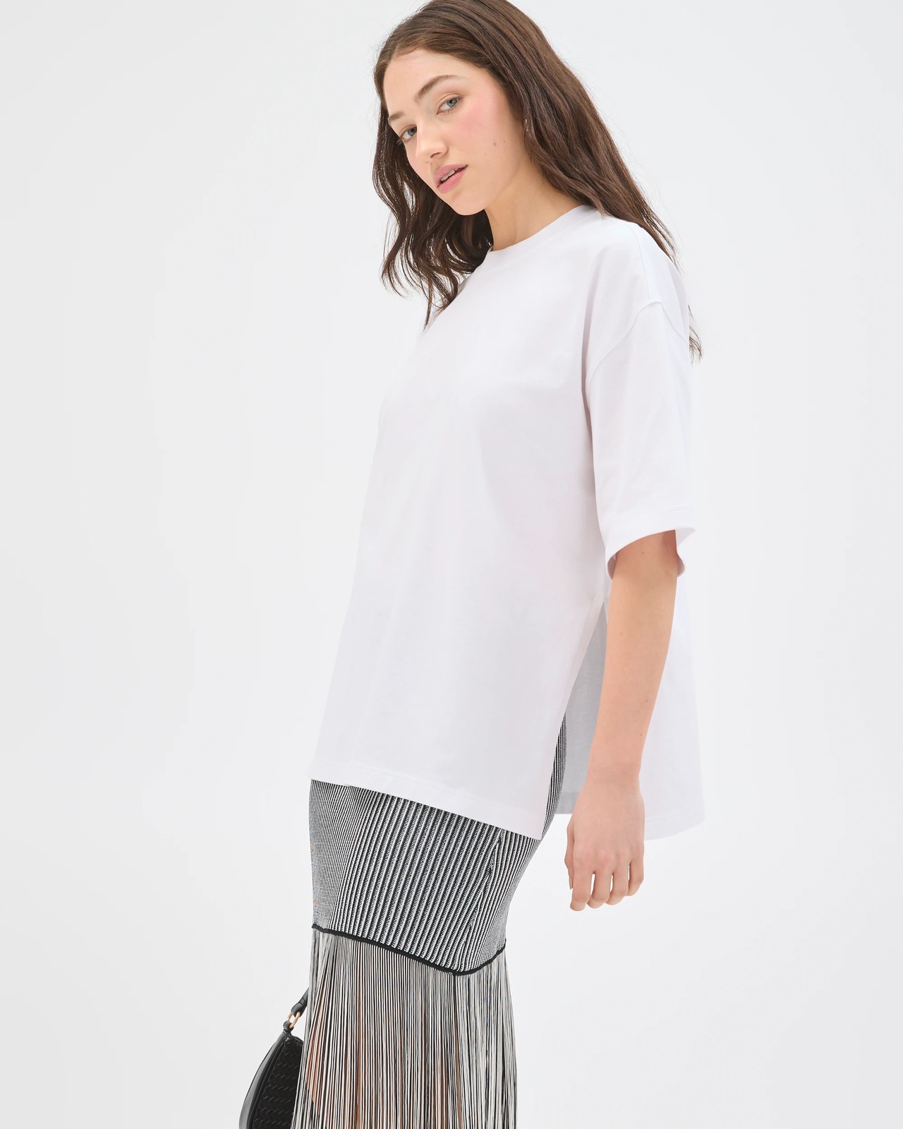 Lily Loves Australian Cotton Side Split T-Shirt - White 5 of 5
