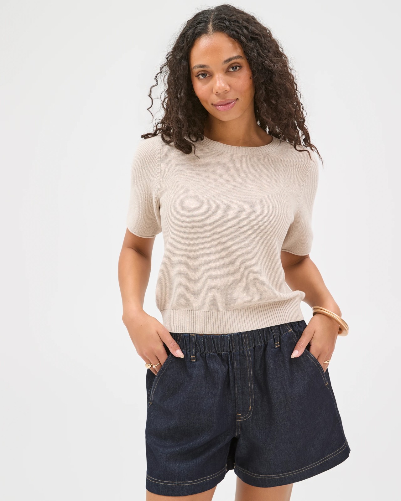 Pull On Relaxed Denim Shorts 2 of 5