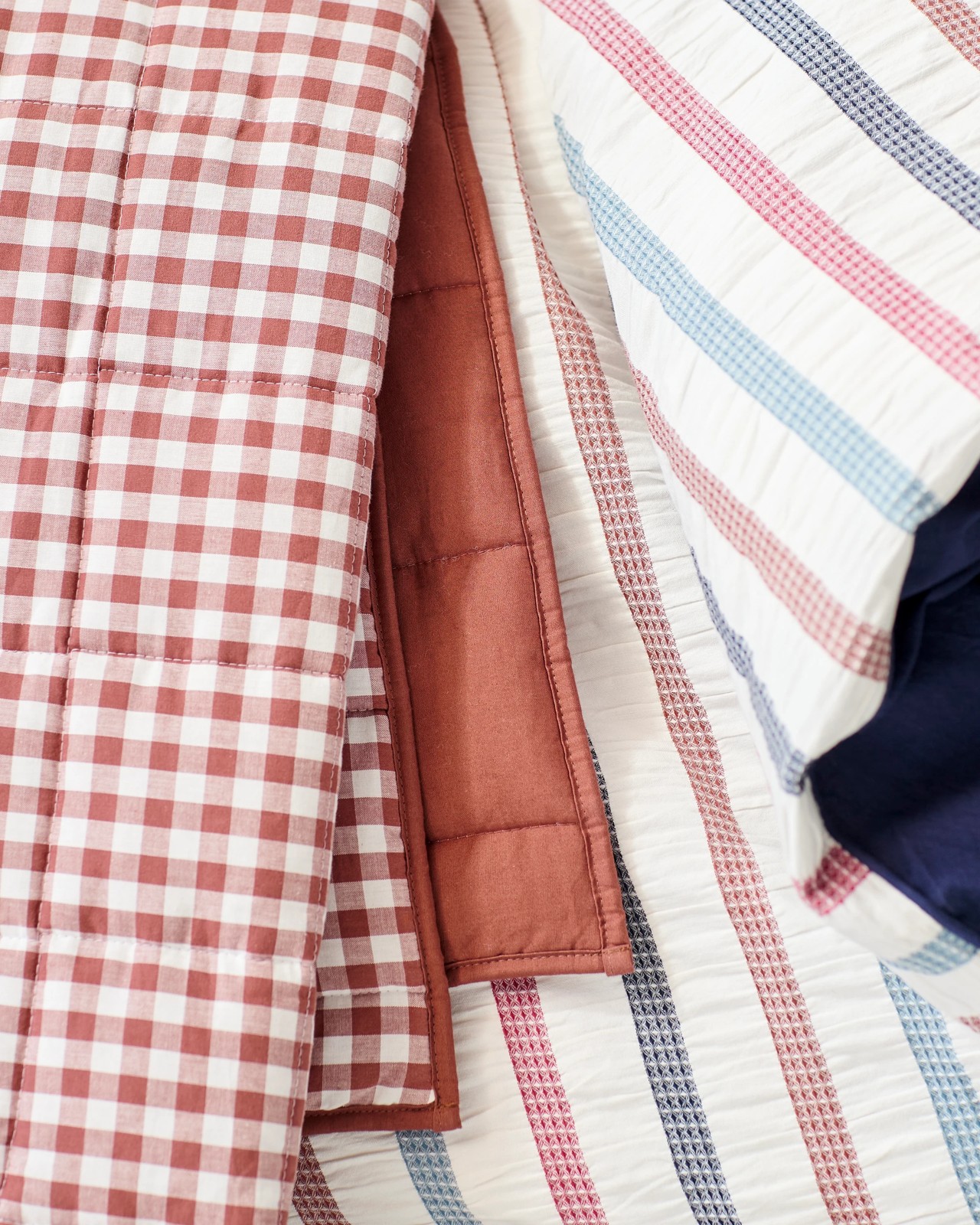 Frankie Waffle Stripe Seersucker Kids Quilt Cover Set 4 of 5