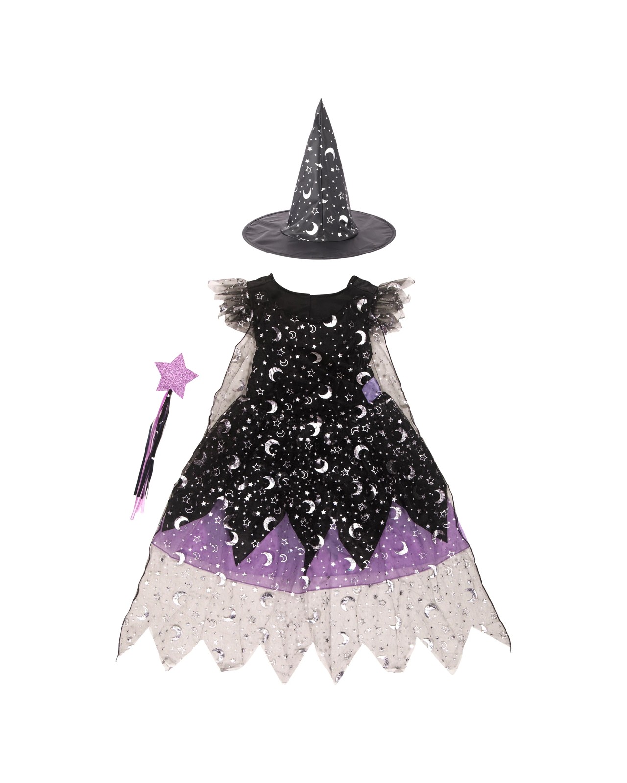 3 Piece Deluxe Star Witch Costume - Ages 4-6 2 of 4