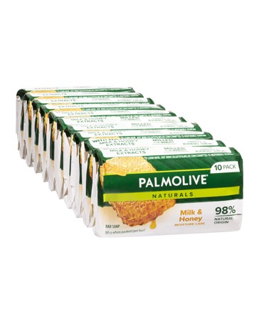 Palmolive Naturals Moisture Care Bar Soap, Milk & Honey - 10 Pack