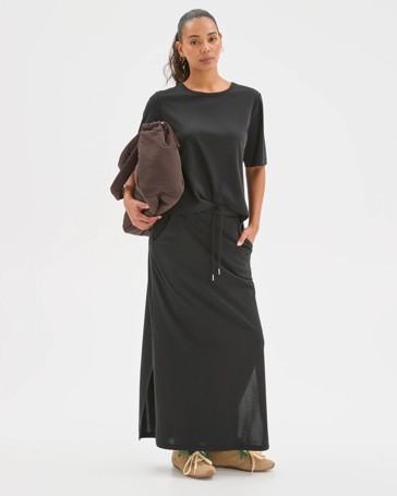 Relaxed Drape Maxi Skirt