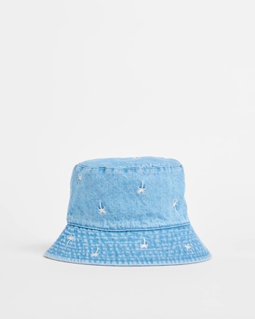 Kids Embroidered Denim Bucket Hat
