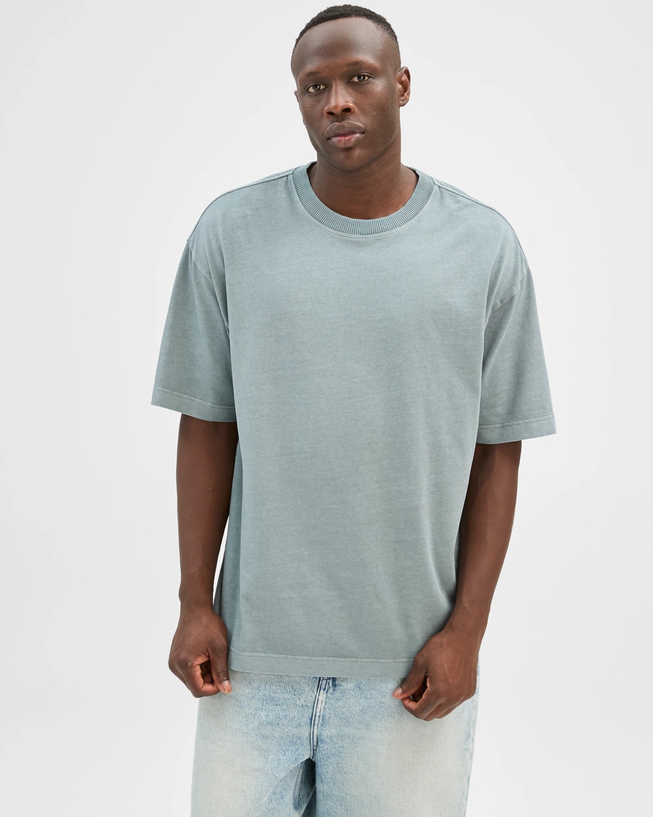 Commons Australian Cotton Boxy Heavyweight Core T-Shirt - Washed Trooper 2 of 6