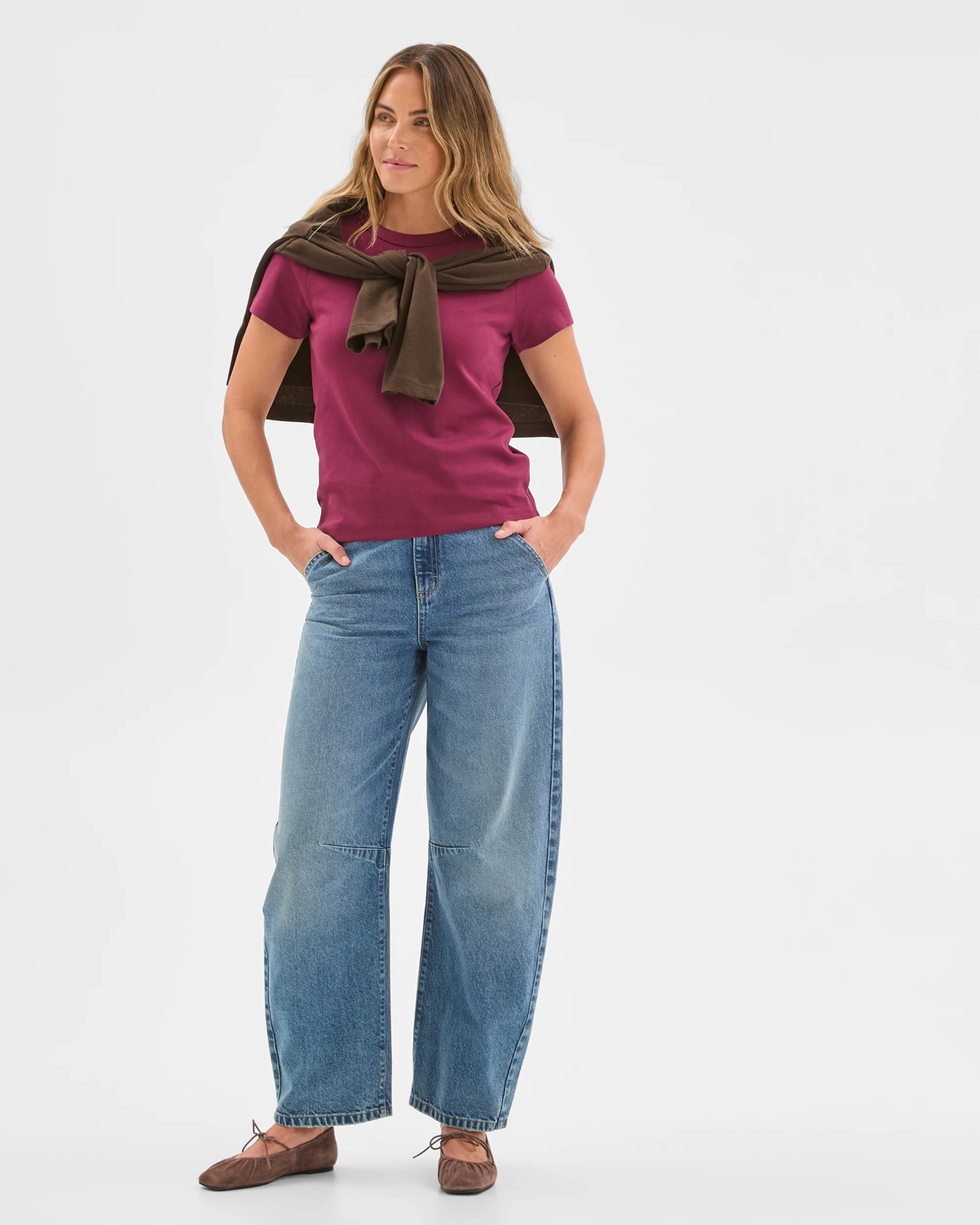 Australian Cotton Interlock Neat T-Shirt - Boysenberry 3 of 5