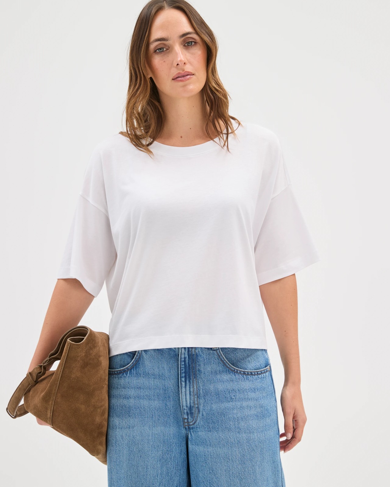 Boxy Crew Neck T-Shirt - White 4 of 5