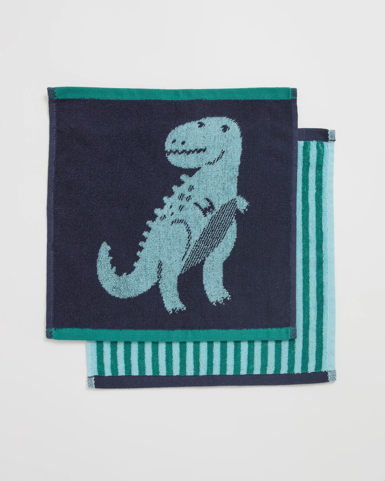 Kids Dino Australian Cotton 2 Pack Face Washer - Peacoat 4 of 4