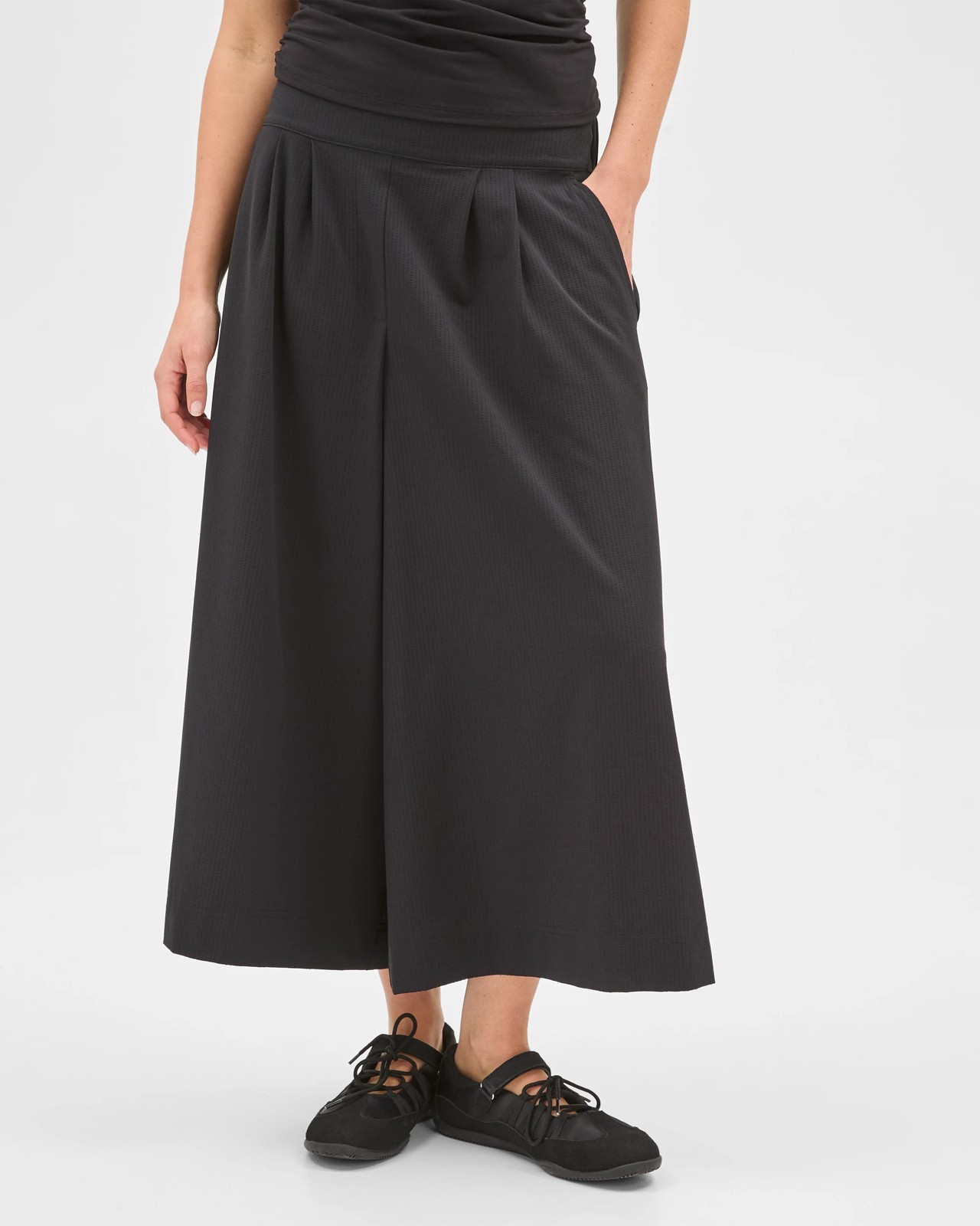 Jacquard Wide Leg Travel Culotte Pants 5 of 6