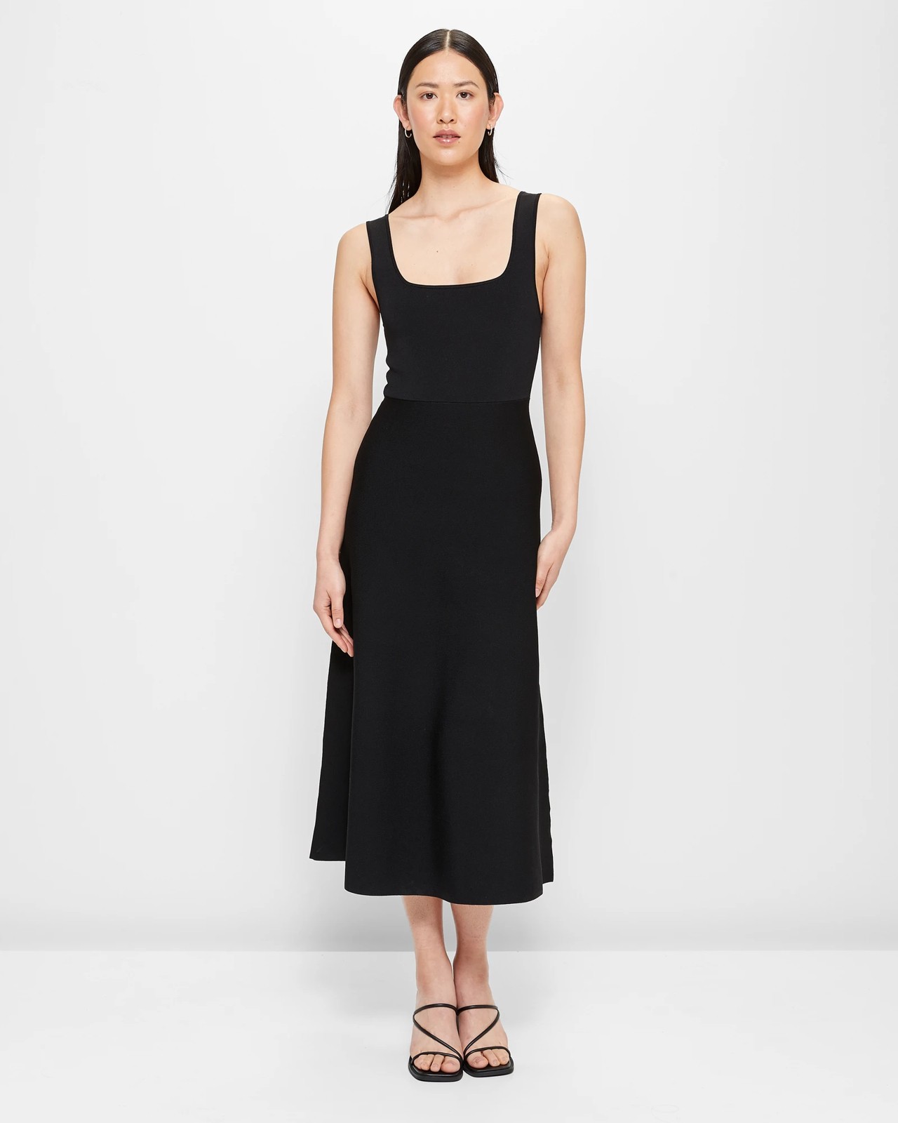 REVIEW Australia Black Fit & Flare Dress with Back Cut-Out - Size