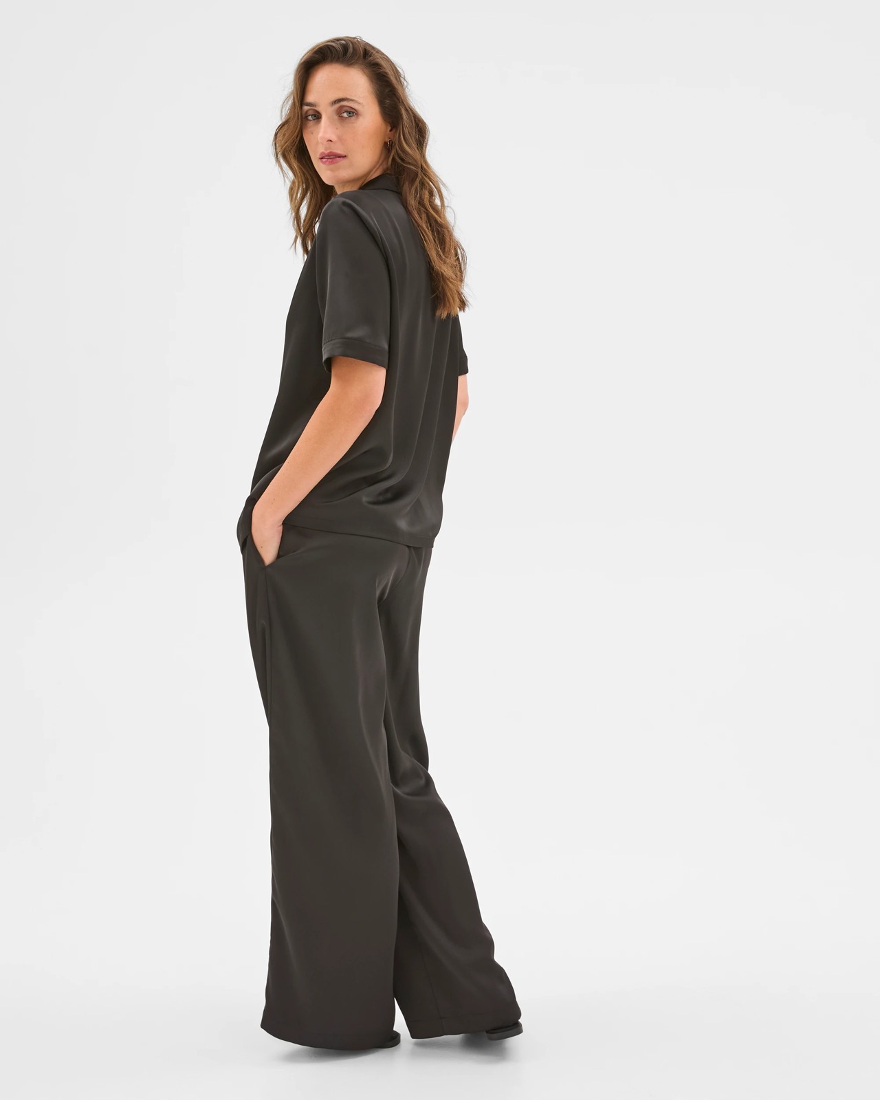 Preview Short Sleeve Satin Shirt 6 of 6