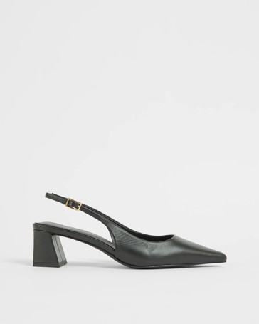 Genuine Suede Leather Point Block Heels - Daria