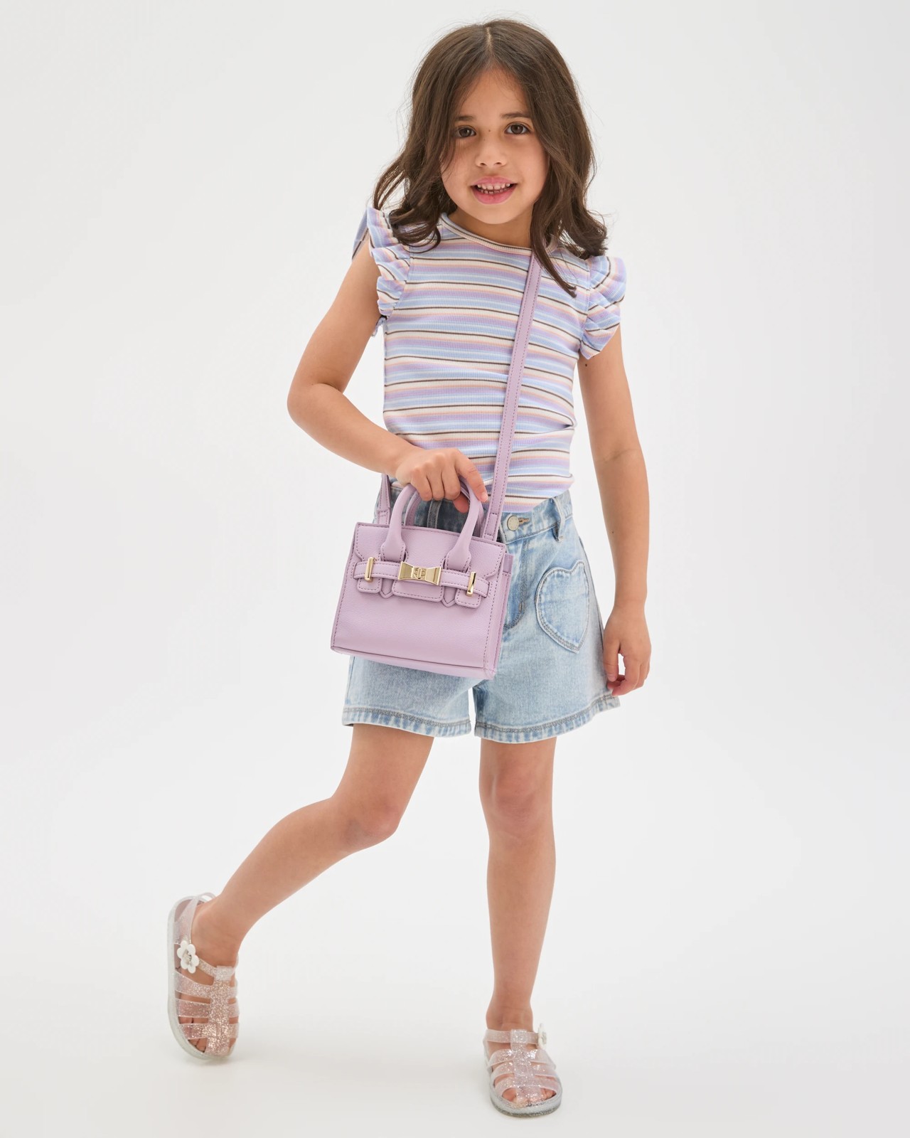 Australian Cotton Ruffle Sleeve Rib Tank Top - Blue 2 of 6