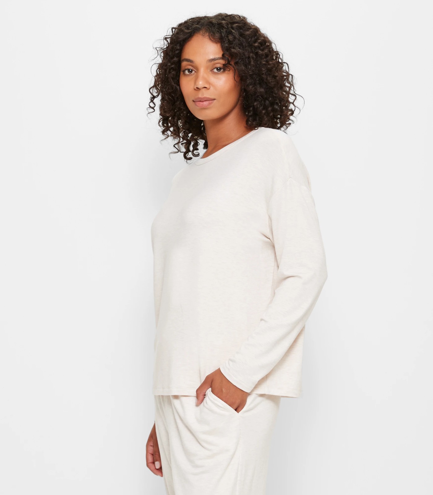 Soft Comfort Bamboo Long Sleeve Sleep T-Shirt - Oatmeal marle | Target ...