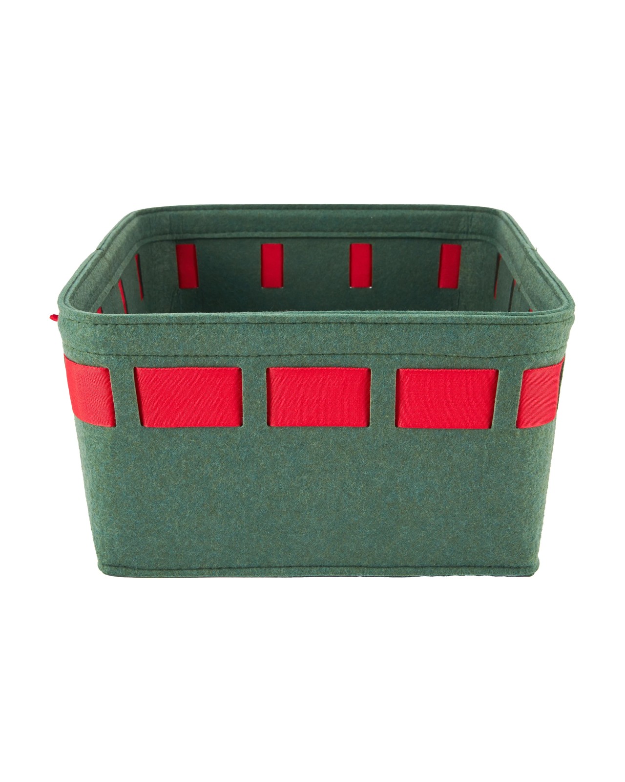 Anko Christmas Felt Basket with Bow - Green 2 of 5