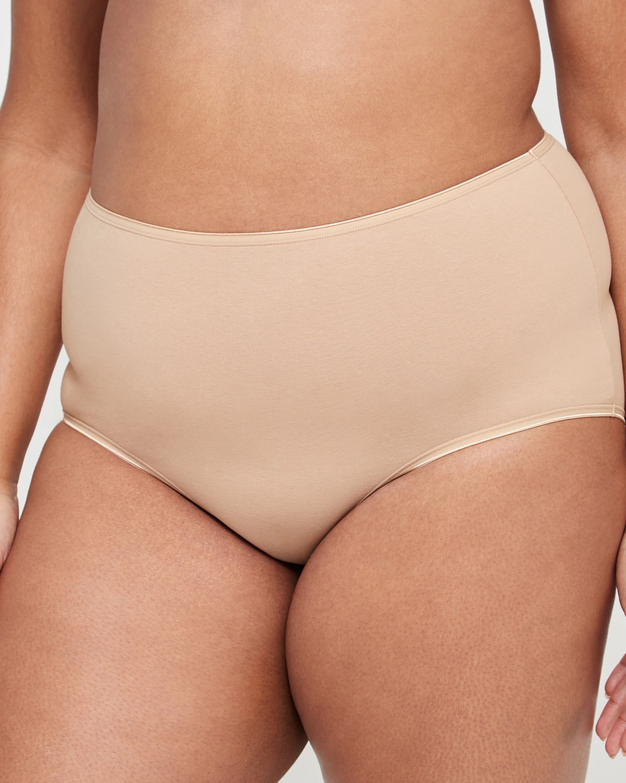 Plus Size 2 Pack Everyday Cotton Full Briefs with Aloe - Latte