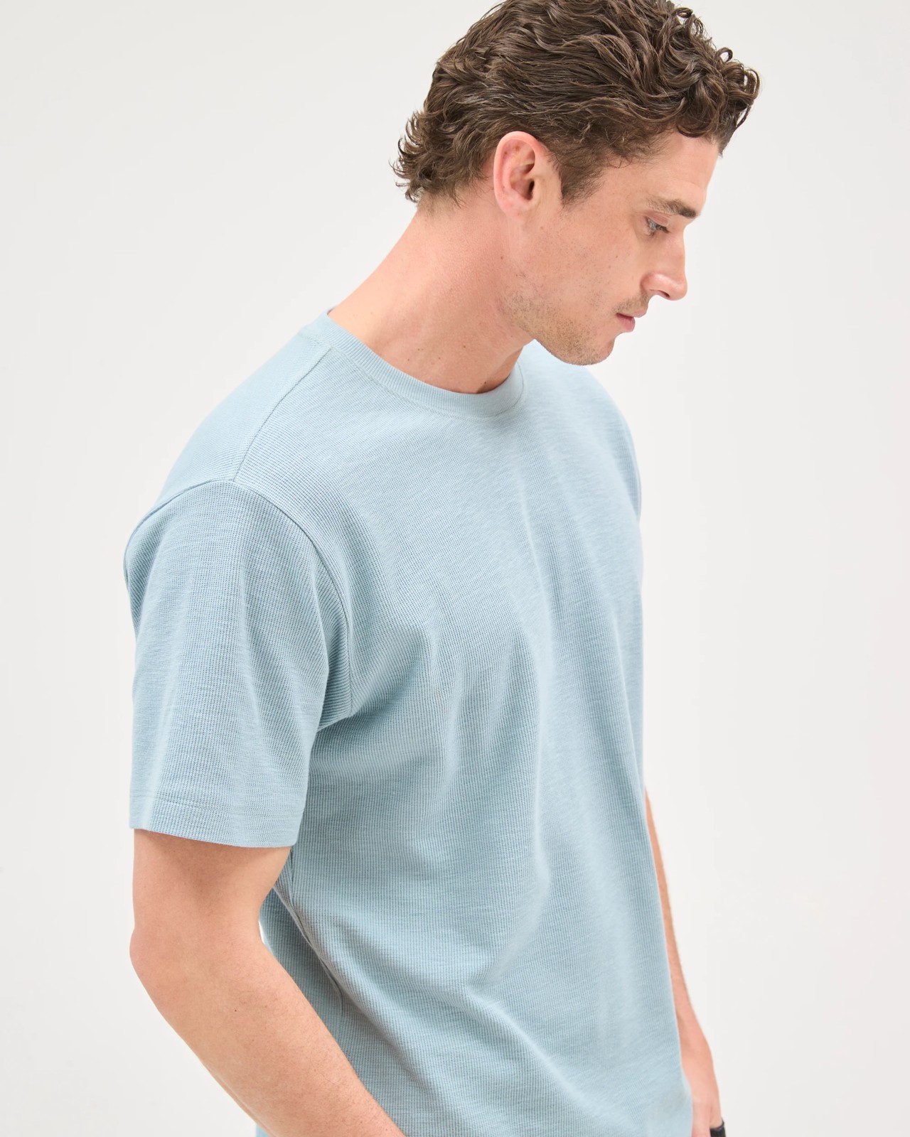 Australian Cotton Fashion Textured T-Shirt - Arona Blue 5 of 5