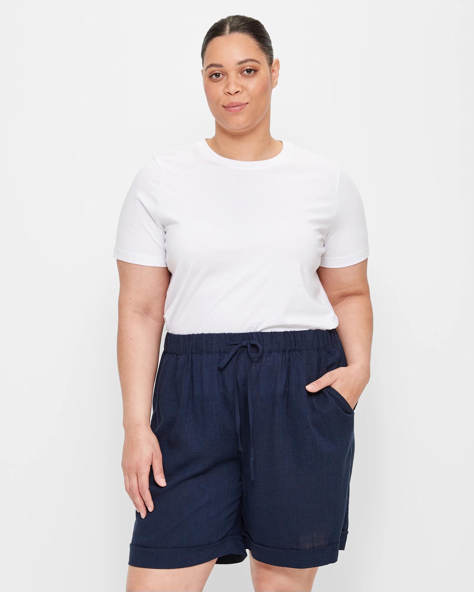 Plus size navy on sale blue bermuda shorts