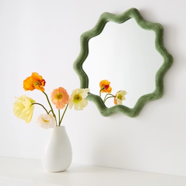Anko Frankie Velvet Mirror - Green, 40cm