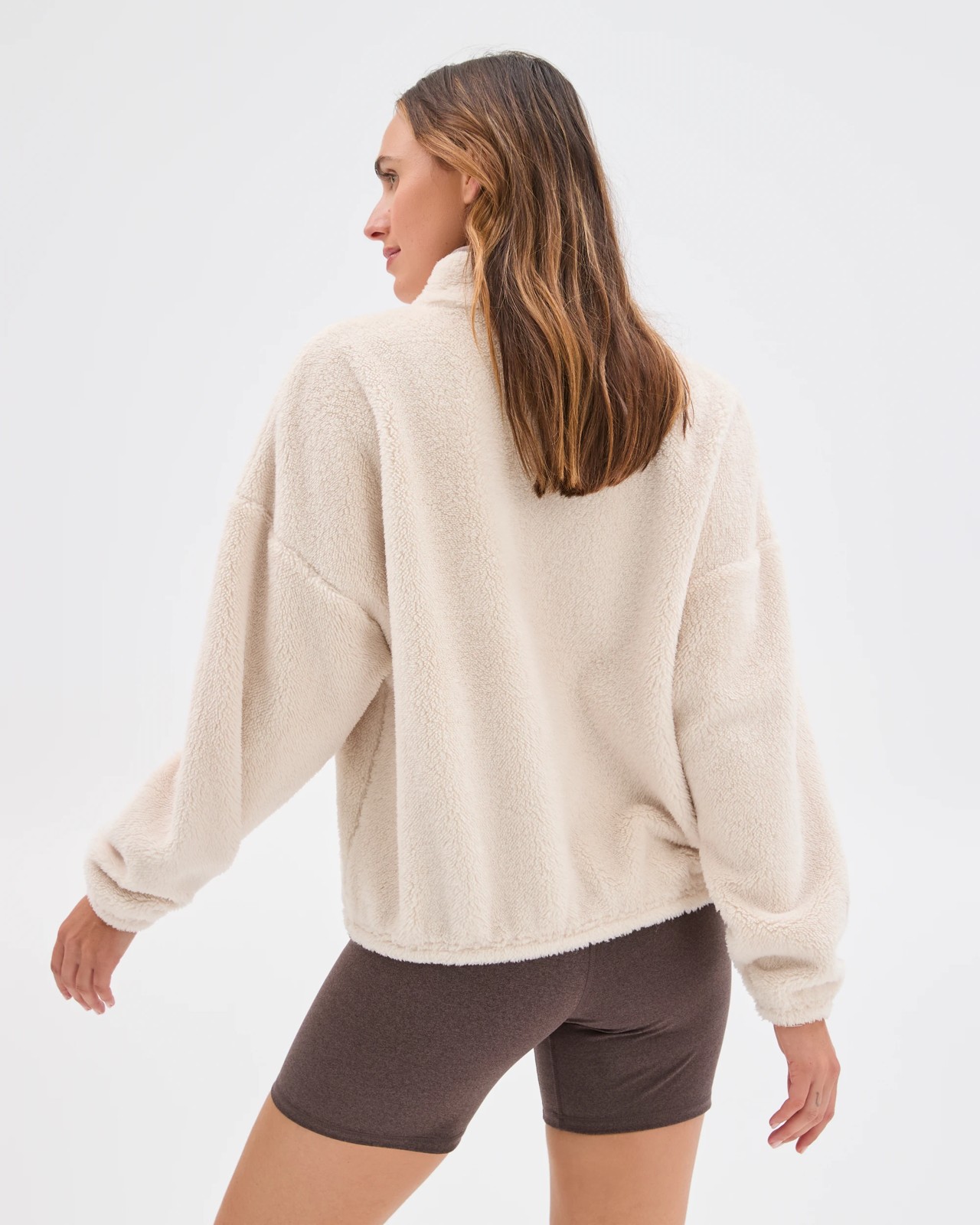 Active Sherpa Zip Through Jacket - Oatmilk 2 of 6