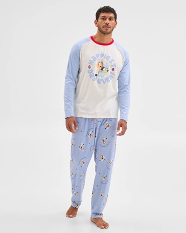 Family Matching Australian Cotton Easter Mens Pyjama Set - Bluey