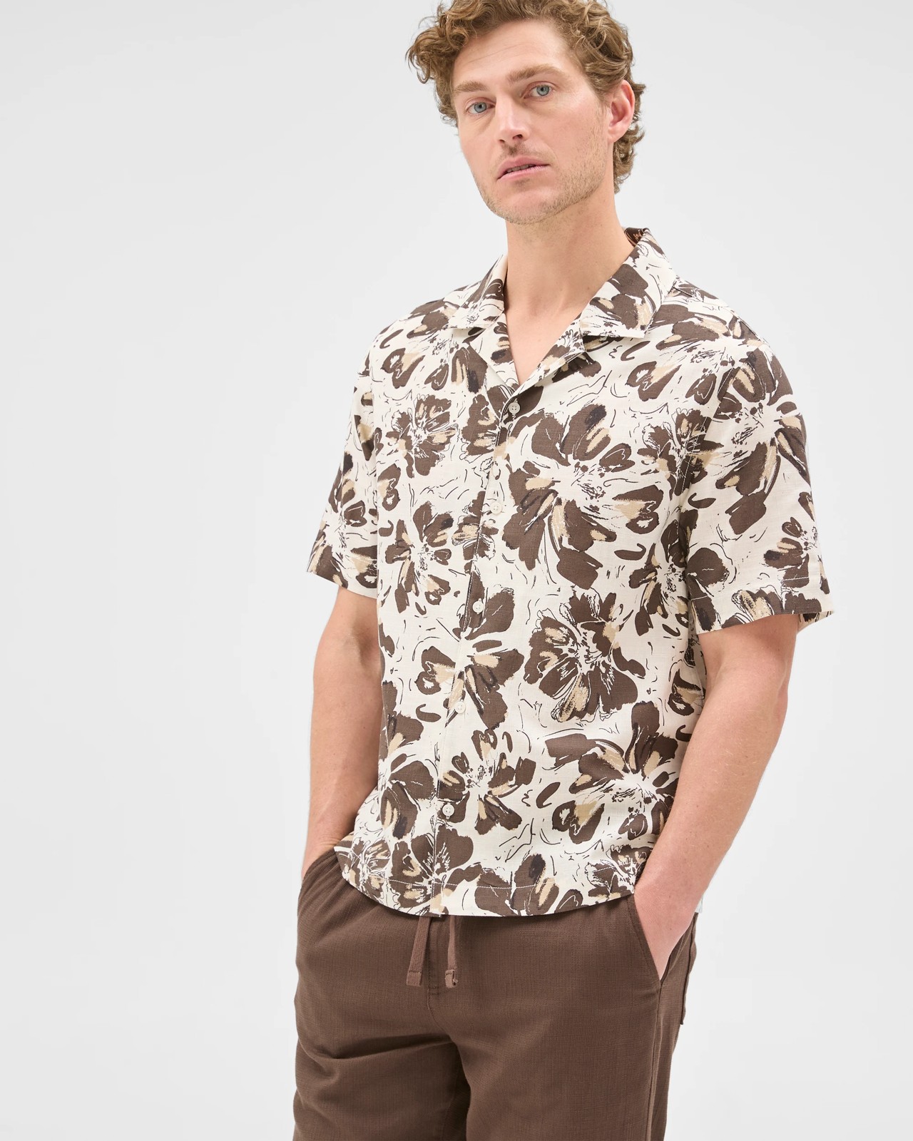 Preview Resort Short Sleeve Floral Shirt - White 4 of 6