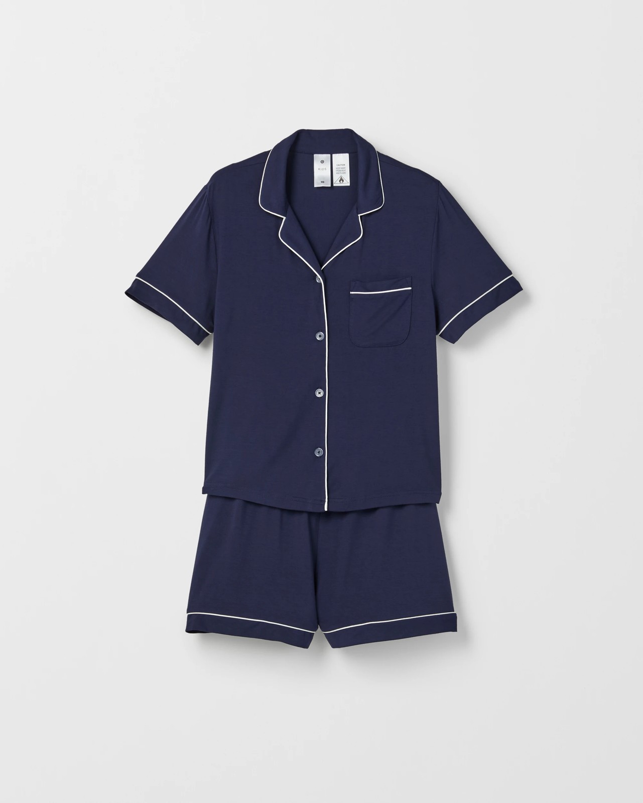 Bamboo Older Girls Button Through Pyjama Set - Navy 5 of 6