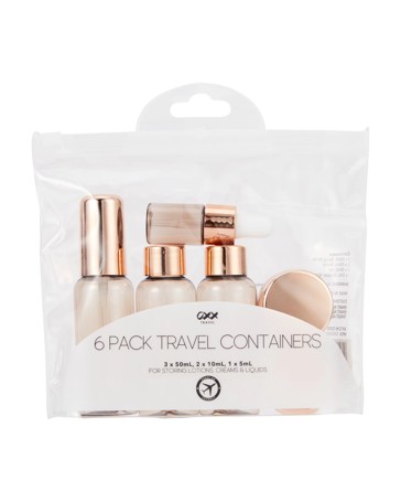 OXX Travel 6 Pack Travel Containers - Nude - OXX Travel