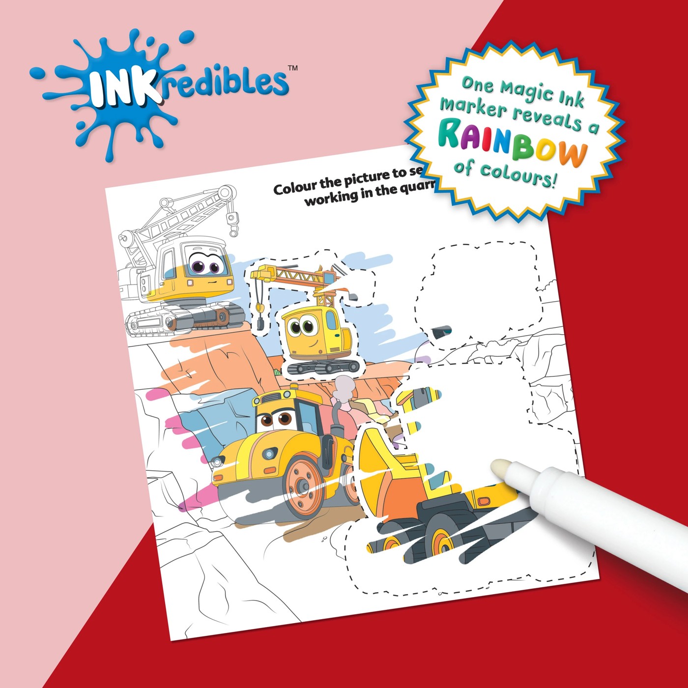 INKredibles Diggers & Dumpers Mess Free Magic Ink Pictures - Book 3 of 5