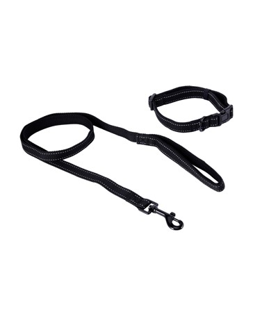 Anko Black Reflective Collar and Lead Set - Medium