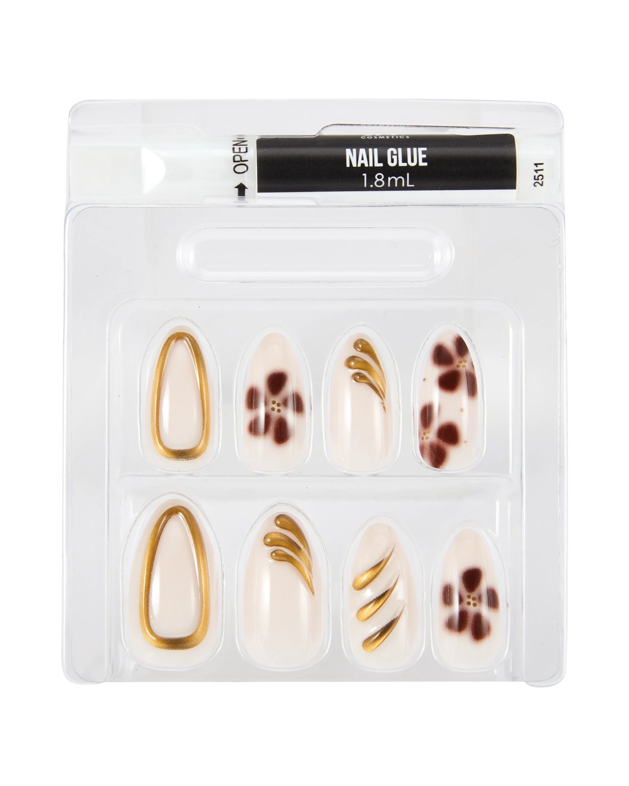 OXX Cosmetics 24 Pack Artificial Nails with Adhesive - Stiletto - Brown 3 of 4