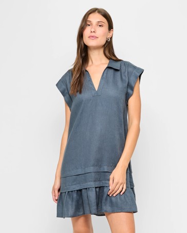 European Linen Mini Dress