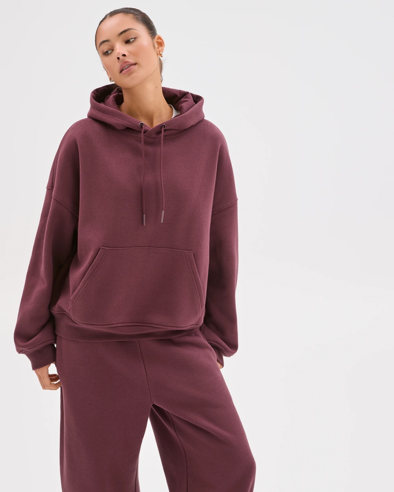 Lily Loves Australian Cotton Blend Hoodie - Burgundy 3 of 5