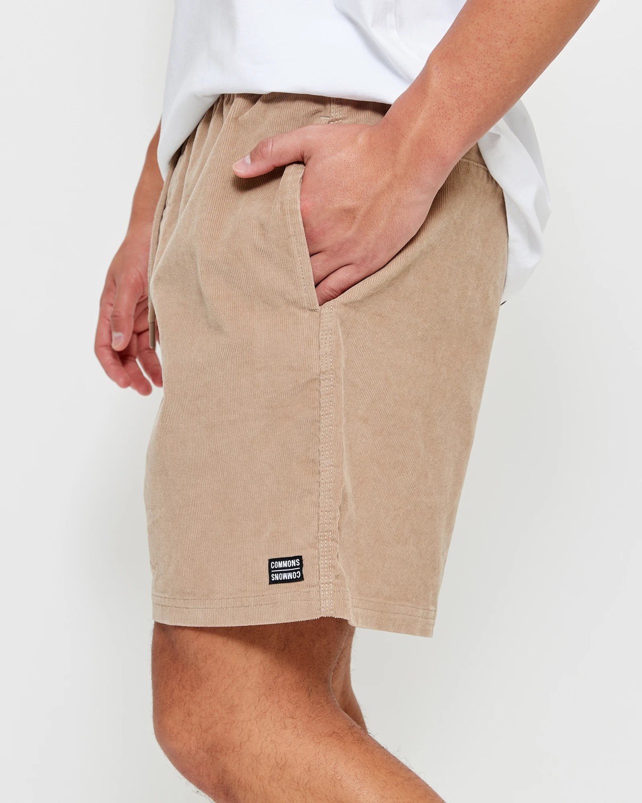 Plain Corduroy Shorts with Side Pockets for Men