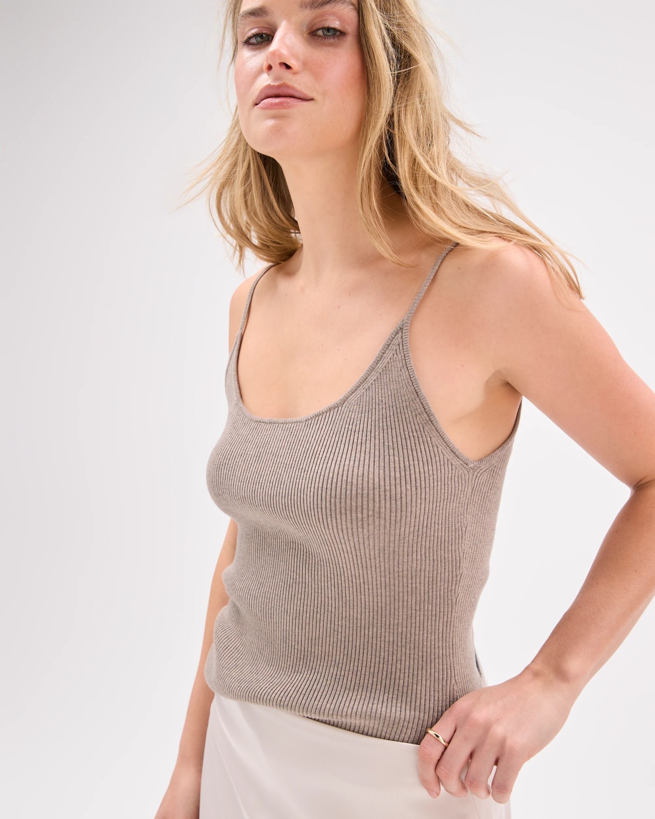 Lily Loves Knitted Cami - Taupe Marle 4 of 5