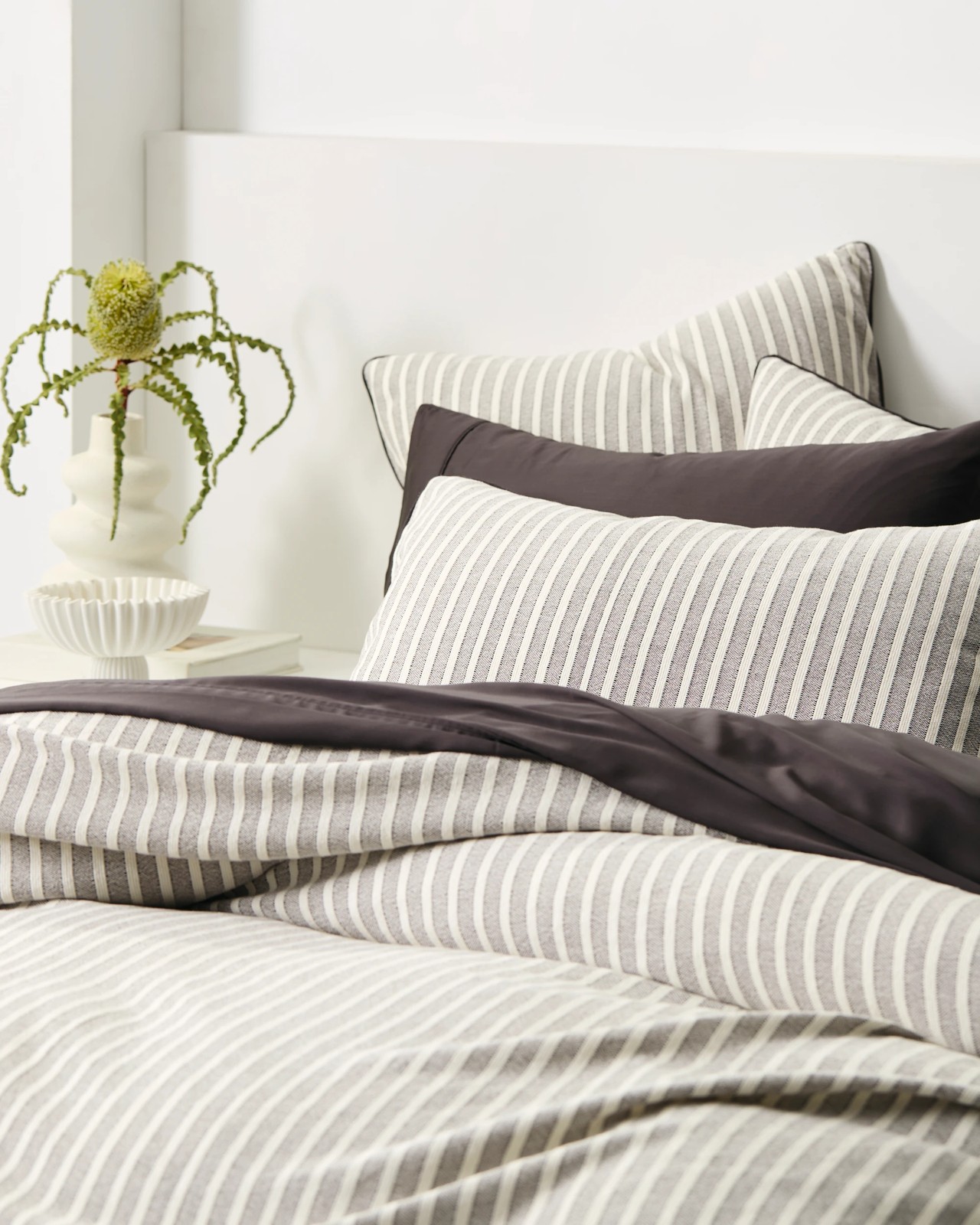 Ryan Textured Stripe Cotton Quilt Cover Set 4 of 6