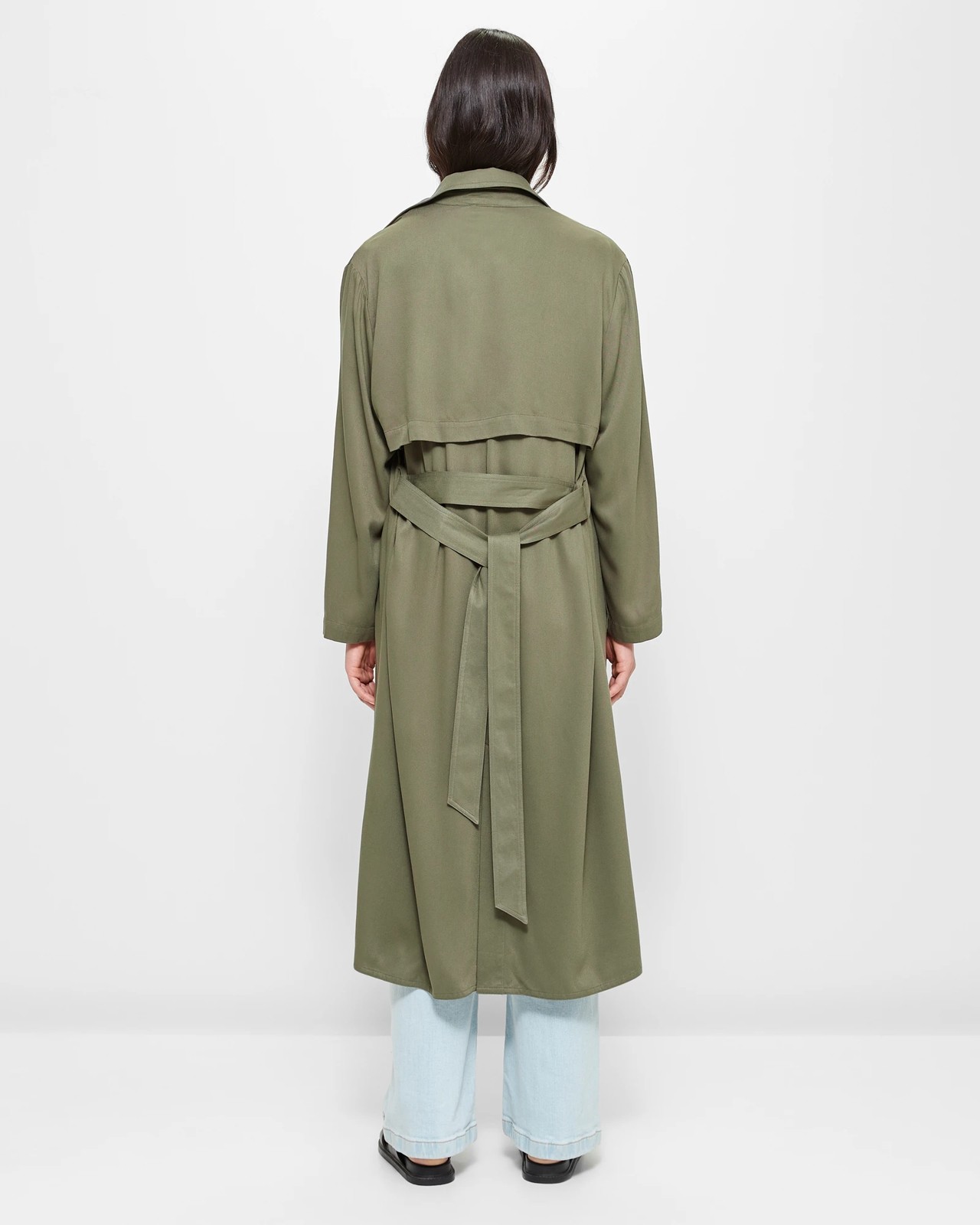 Green hot sale trench jacket