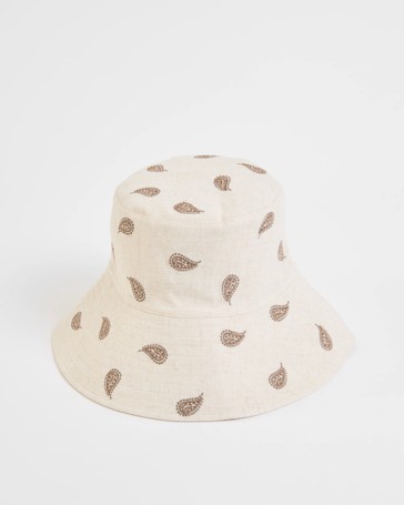 Womens Wide Brim Reversible Bucket Hat