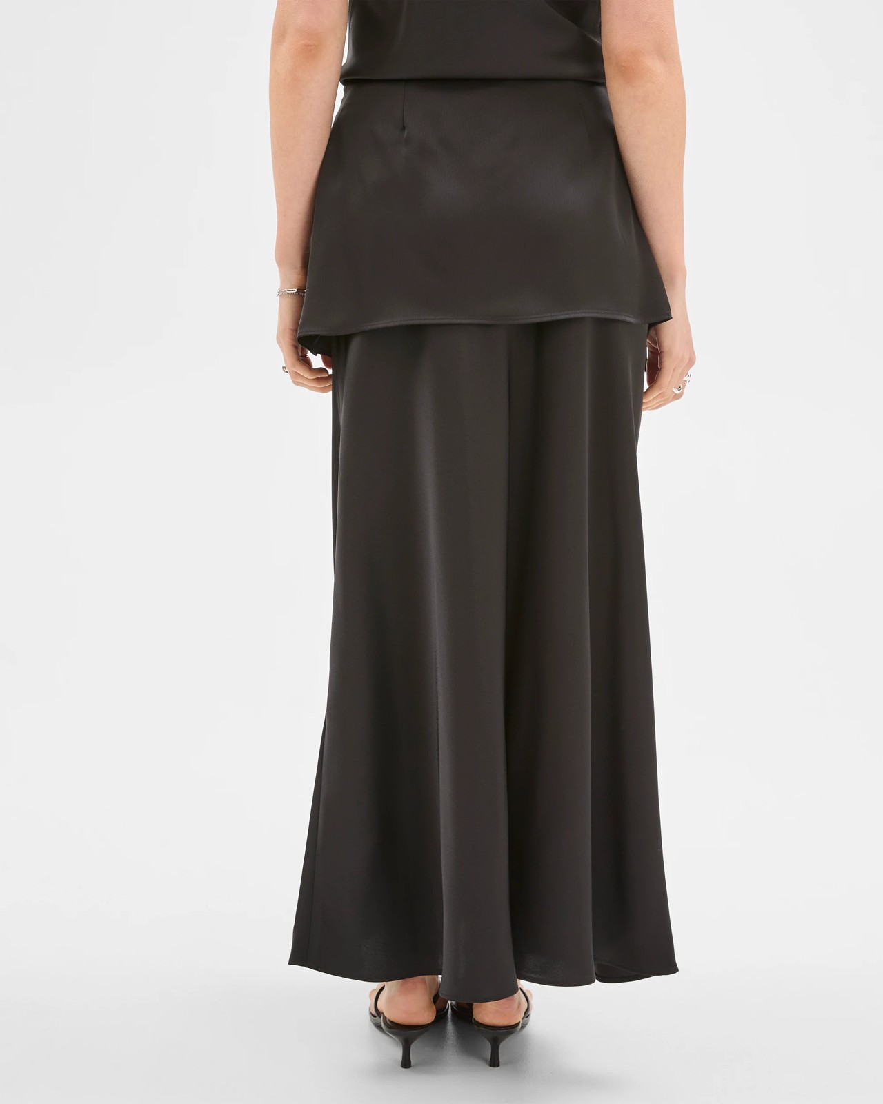 Lily Loves Layered Satin Maxi Skirt - Black 6 of 6