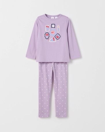 Australian Cotton Blend Younger Girls Knit Pyjama Set