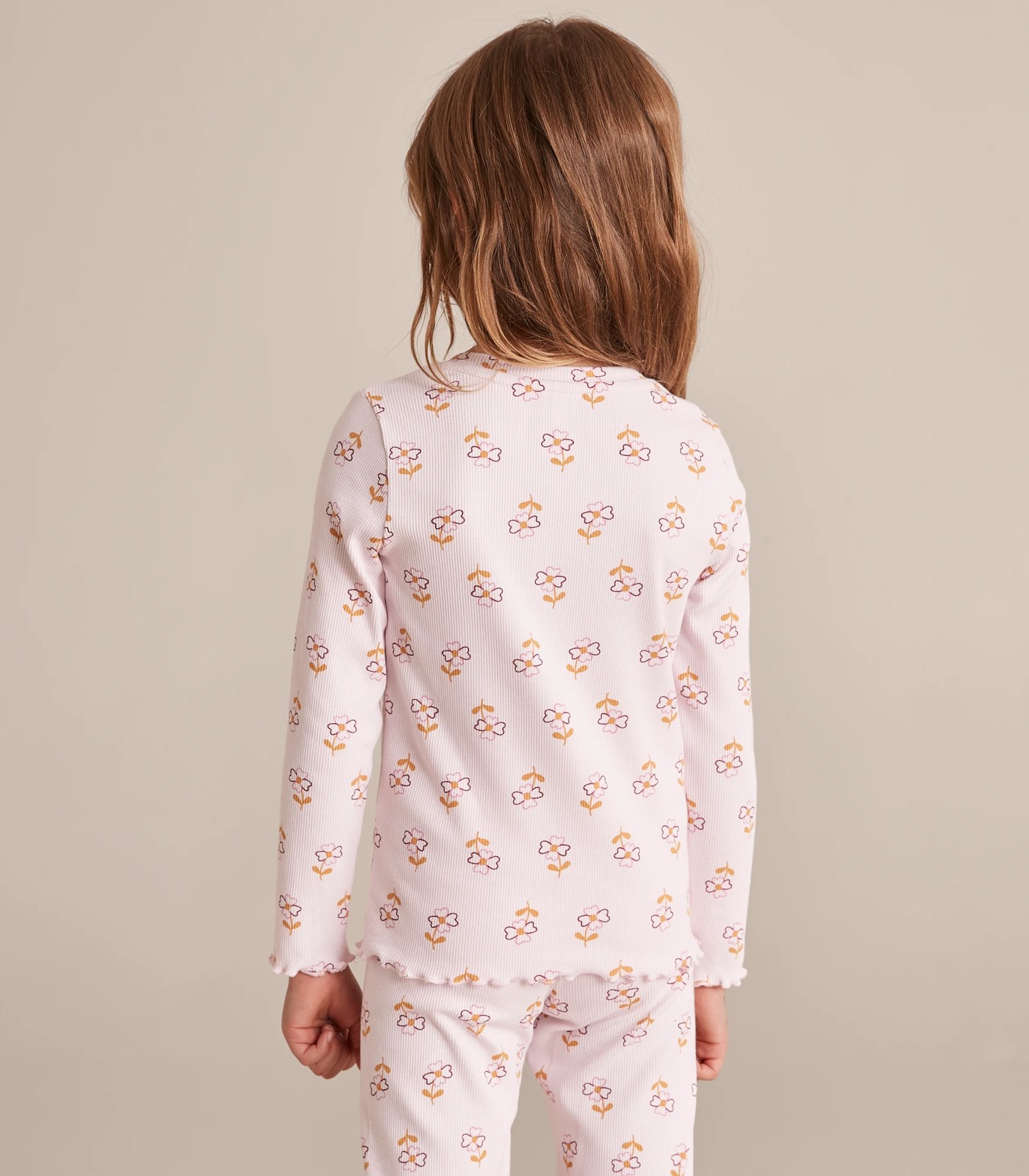 Organic Cotton Floral Rib Pyjama Set 4 of 5