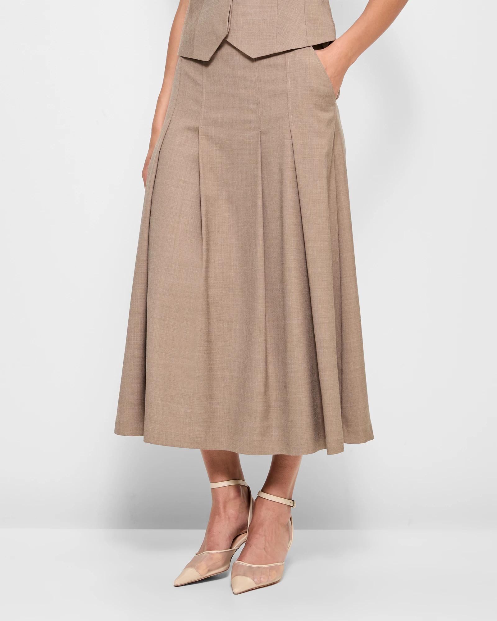 Kasper Women's Melange Skirt - Side Zip Closure, Seam Detailing, Classic Style