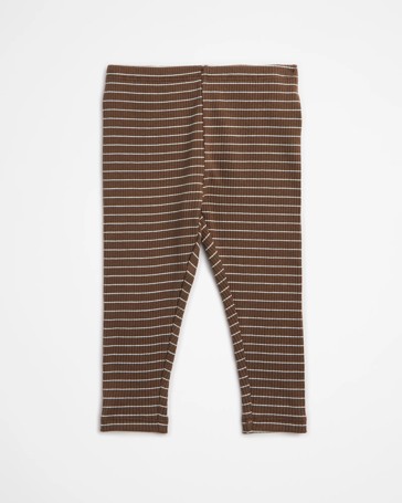 Baby Organic Cotton Rib Stripe Leggings