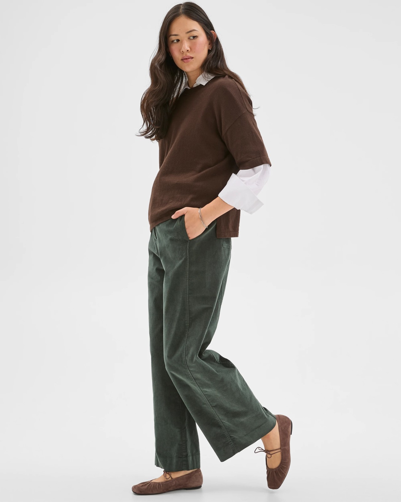 Cropped Wide Leg Cord Pants - Urban Chic 2 of 6