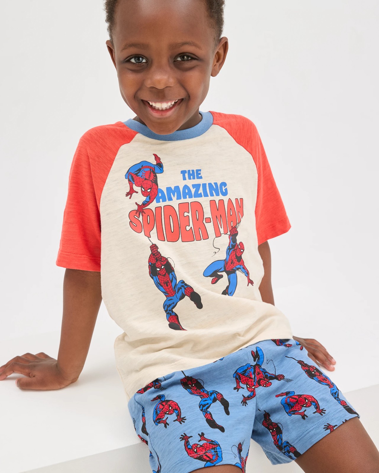 Marvel Spider-Man Australian Cotton Younger Boys Raglan Sleeve Knit Pyjama Set 2 of 5