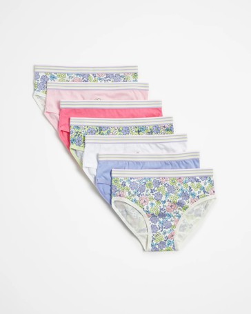 Girls Underwear Briefs 7 Pack - Maxx - Floral Ladybug