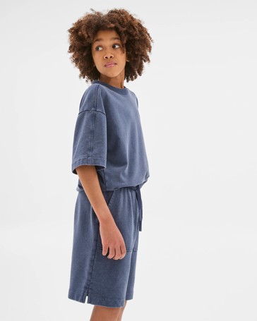 Australian Cotton Blend Washed Fleece Knit Shorts